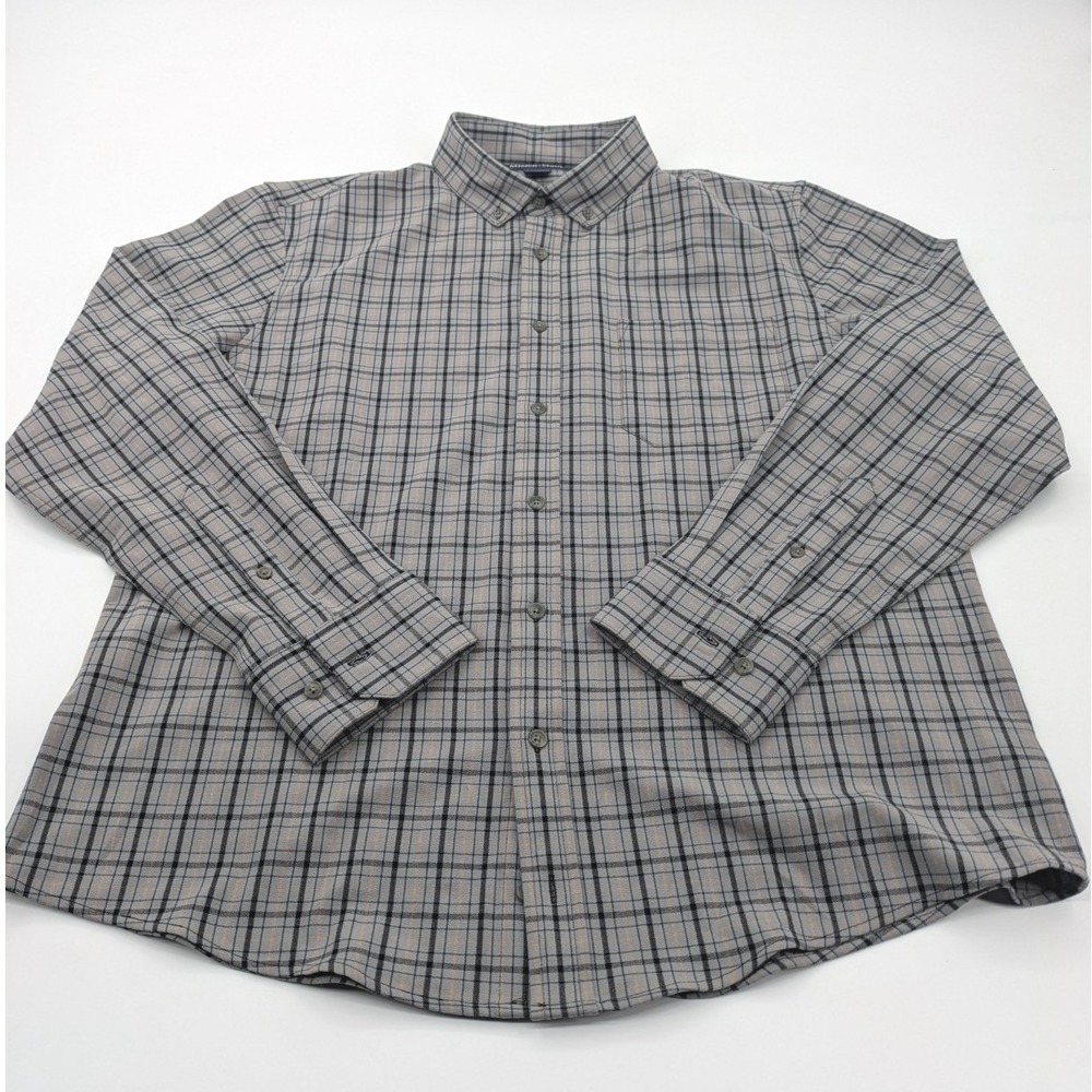 Mizzen + Main Mens XL Performance Dress Shirt Gray Plaid‎ Stretch Wrinkle Free